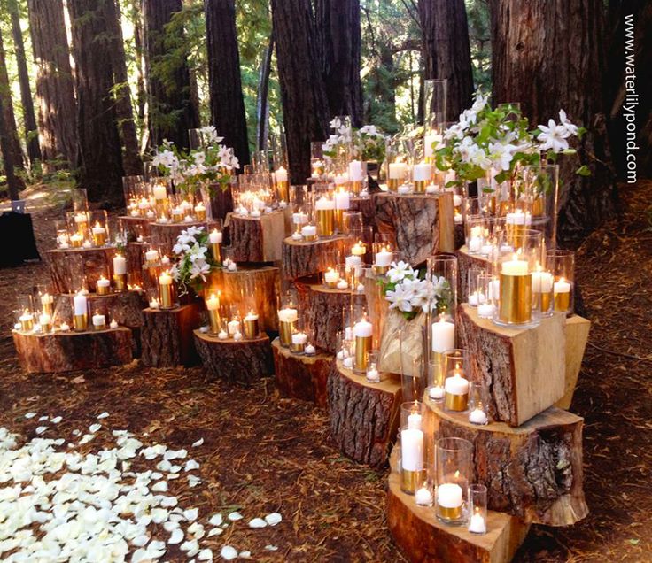 Candles and Wood Wedding Ceremony Alter – spotted on Pinterest