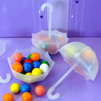 Plastic Fill-able Umbrella Favor Holders –sold on WrapWithUs.com