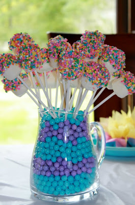 Marshmallow Pops Dipped in Sprinkles and White Chocolate – shared on Celebrate Every Day with Me