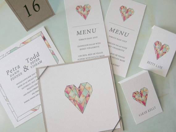 Gem Love Invitation Suite – made by KeeksPaperCo on Etsy