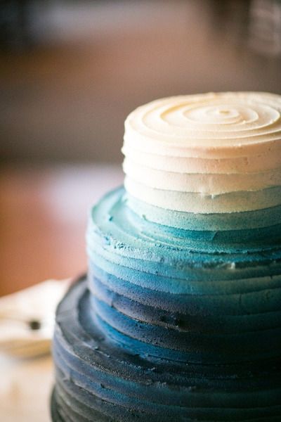 Blue Ombre Wedding Cake – spotted on Pinterest