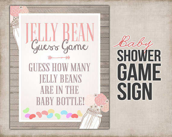 Baby Shower Jelly Bean Guessing Game Sign – made by StudioTwentyNine on Etsy