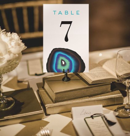Printable Agate Blue Wedding Table Numbers – made by RigbyAndFable On Etsy