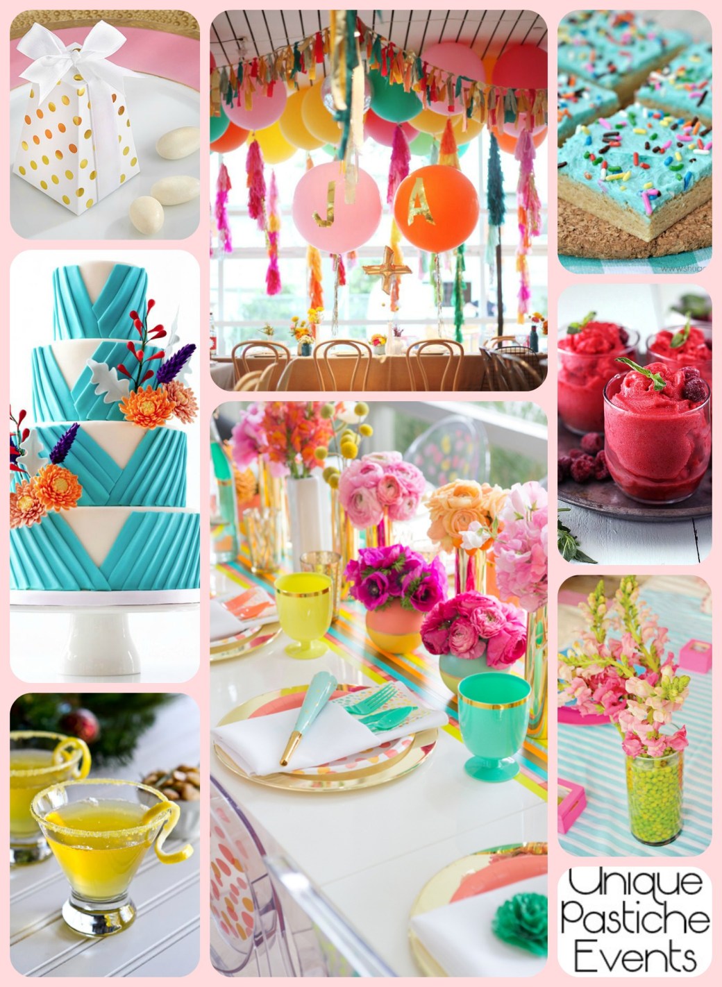 Vibrant Summer Birthday Party Idea for Her Enjoy the full post here: https://uniquepasticheevents.com/2015/05/27/vibrant-summer-birthday-party-idea-for-her/