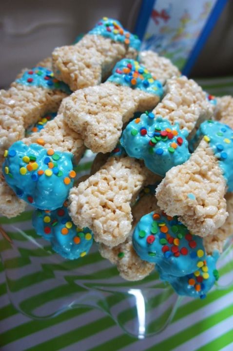 Dog Bone Rice Crispy Treats – shared on Spaceships and Laser Beams