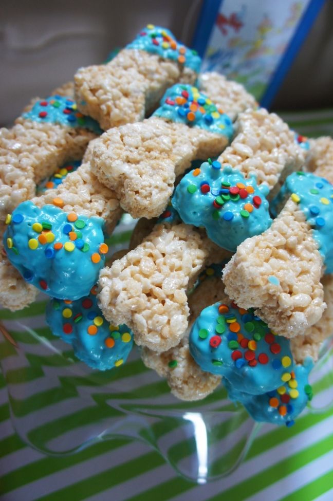 Dog Bone Rice Crispy Treats – shared on Spaceships and Laser Beams