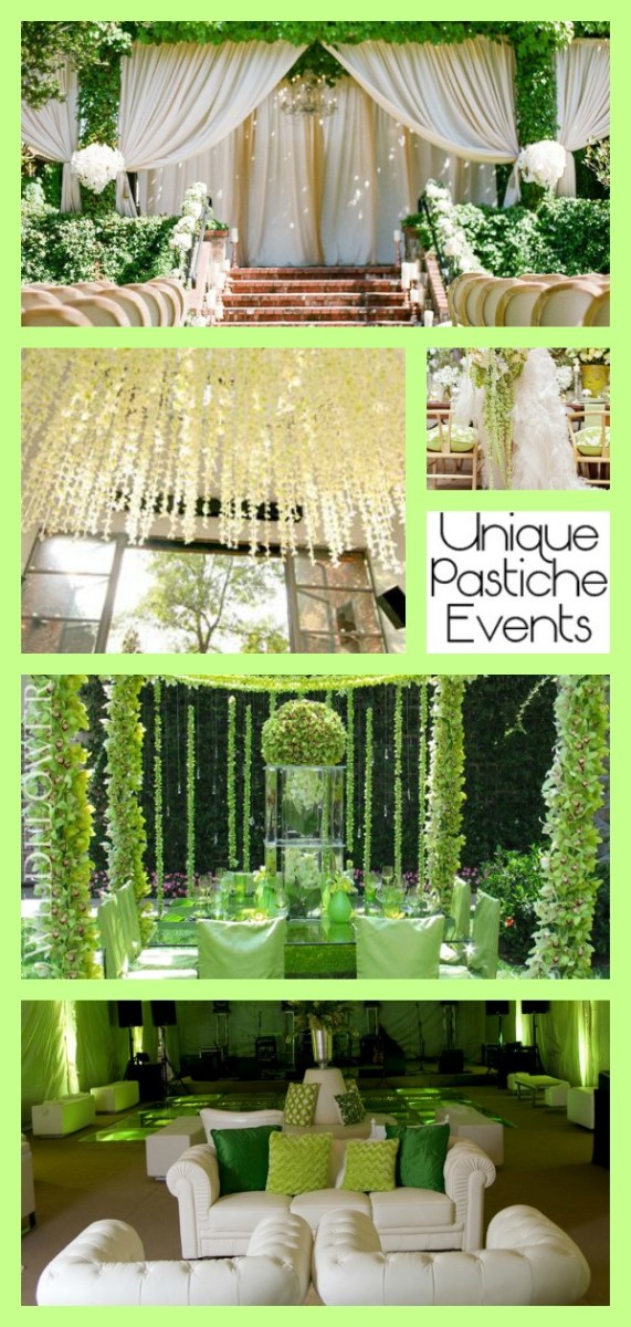 Extravagant Summer Wedding in Green Florals Get all the details for this wedding inspiration board: https://uniquepasticheevents.com/2015/07/08/extravagant-summer-wedding-in-green-florals/