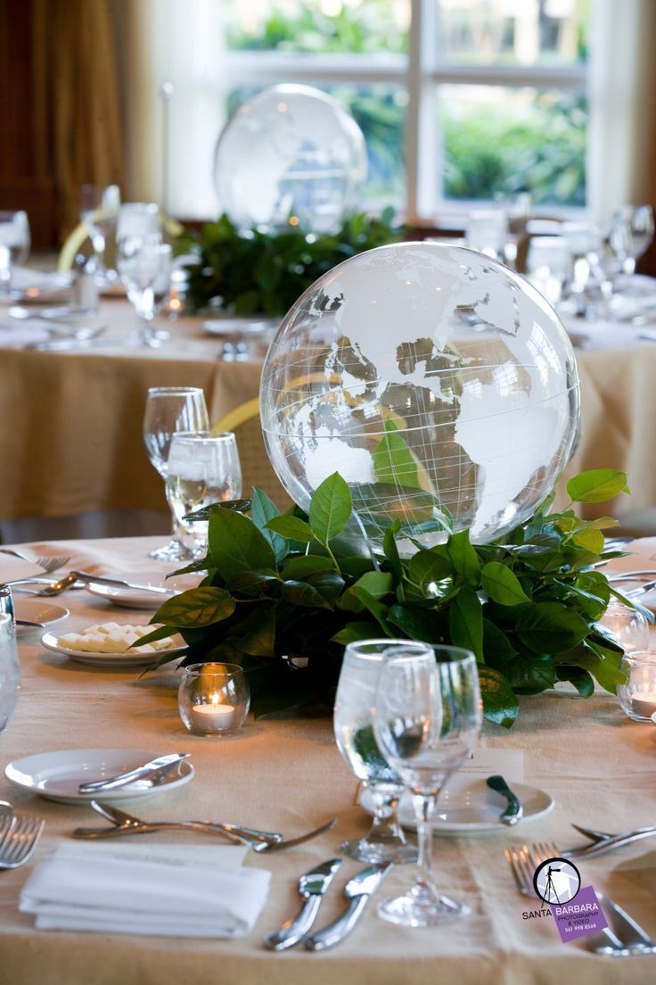 Clear Globe Centerpiece - available for rental on Event Options