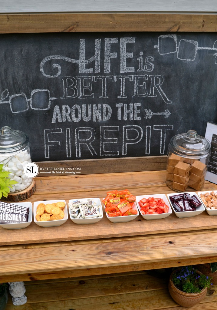 Fire Pit S’mores Bar – shared on By Stephanie Lynn