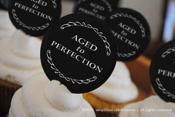 Ages to Perfection Milestone Birthday Cupcake Picks – made by simplifiedlivingshop on Etsy