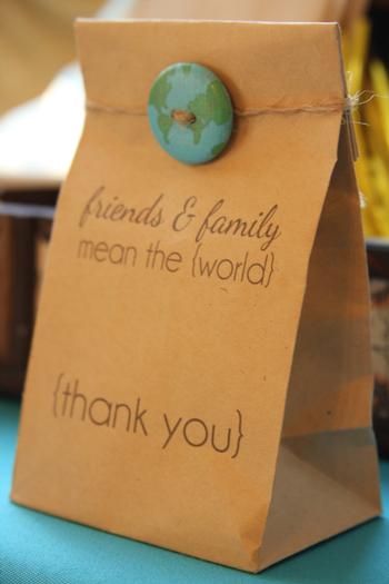 Friends and Family Mean the World / Thank You Goodie Party Favor Bag – shared by Peckled on Hostess with the Mostess