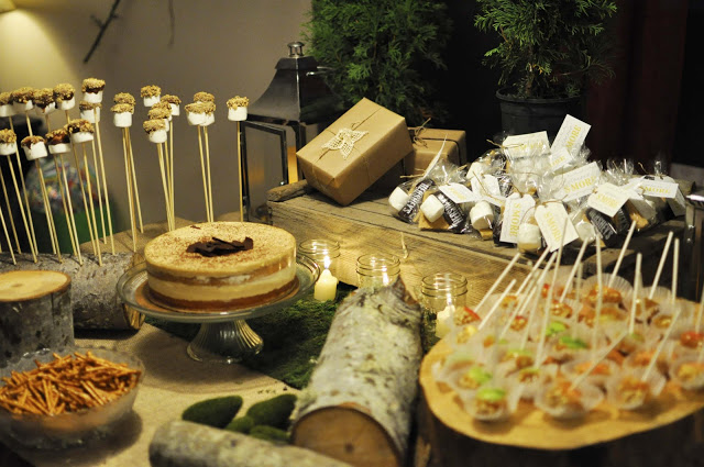 Woodsy Table Display – shared on You Paid More Than Me