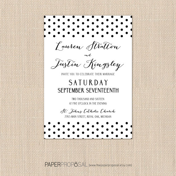 Polka Dot Invitations – created and sold by ThePaperProposal on Etsy