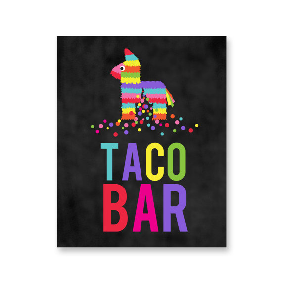 Colorful Taco Bar Printable – created and sold by SunshineInkStudio on Etsy