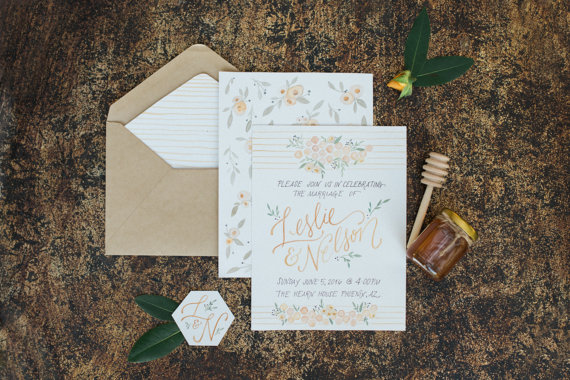 Honeycomb Watercolor Invitation – sold by ColeyCreated on Etsy