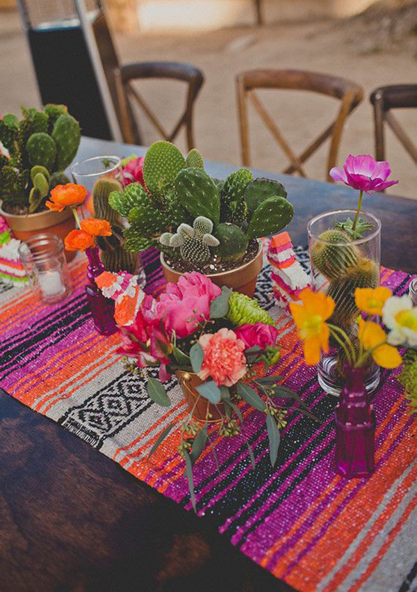 Colorful Fiesta Tablescape – shared on Be Lovely Events