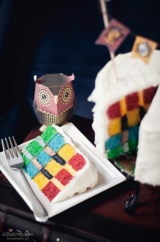 Hogwarts House Colors Checkered Cake – recipe and tutorial shared by Bakingdom