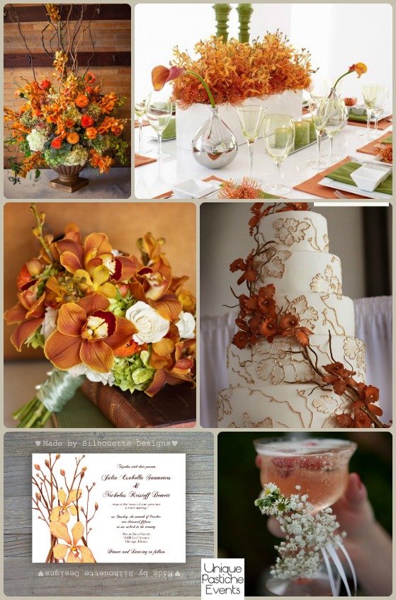 An Unexpected Autumn Wedding with Burnt Orange Orchids