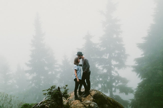 oggy Forest Engagement Photo Ideas – shared by Green Wedding Shoes