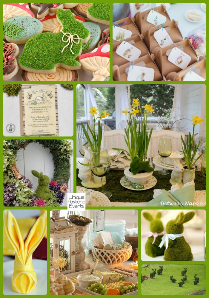 Moss and Bunnies Inspired Easter Morning Brunch See the full post with all the details: https://uniquepasticheevents.com/2016/03/16/moss-and-bunnies-inspired-easter-morning-brunch/