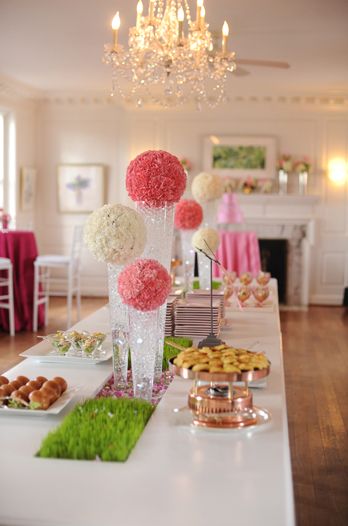Pink and White Carnation Flowers Sphere Table Décor – shared on United with Love