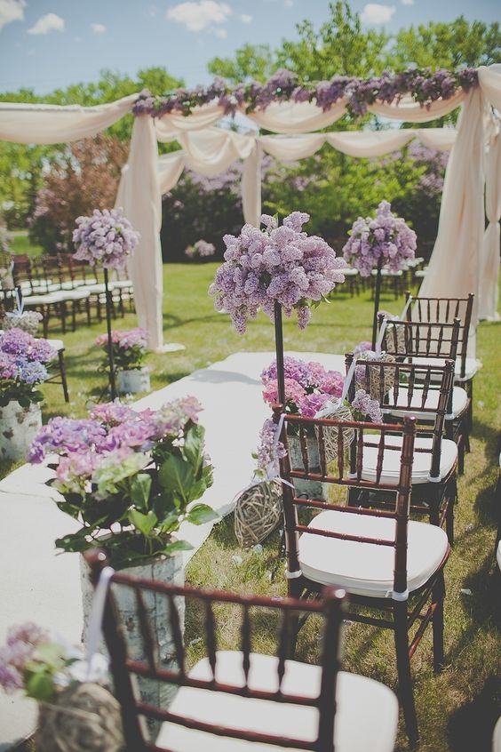 Romantic Lilac Outdoor Spring Wedding with Purple Flowers – shared in the Style Me Pretty Vault