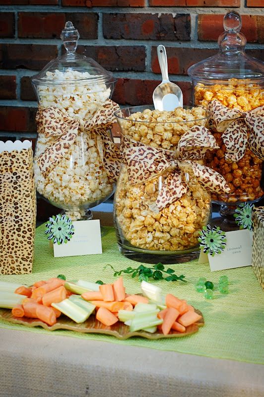 Animal Print Popcorn and Food Display – shared by A Small Snippet