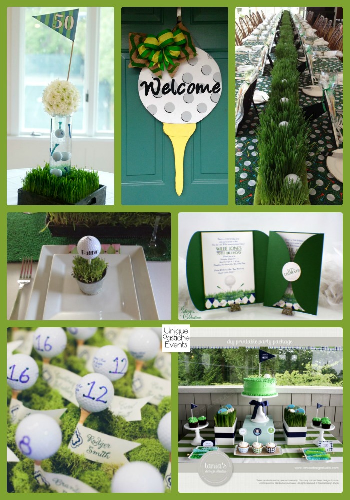 Golf Partee Party Ideas See the full post with all the details here: https://uniquepasticheevents.com/2016/04/27/golf-partee-party-ideas/