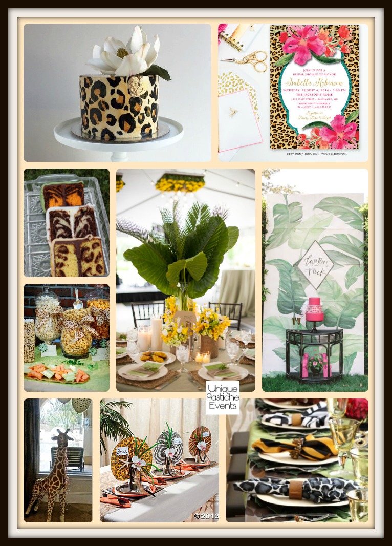 Jungle Animal Print Celebration – Themed Party Ideas See the full post with all the details here: https://uniquepasticheevents.com/2016/04/06/jungle-animal-print-celebration-themed-party-ideas/