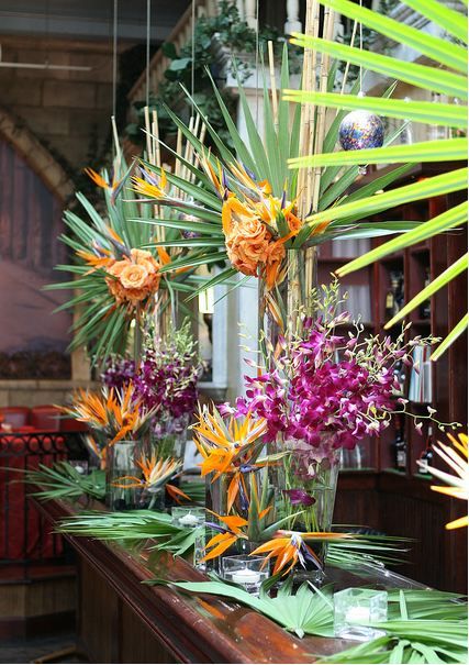 Bird of Paradise and Botanical Tropical Foliage Display – shared by Cuba Libre