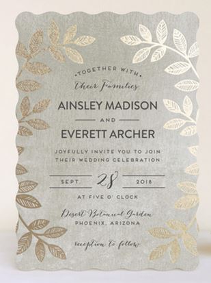 Folk Filigree Gold Foil Invitations – created and sold by pandercraft on Minted