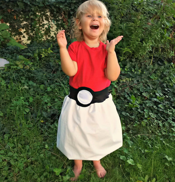 Pokémon Pokeball Girls Costume Dress – created and sold by thegeekgarden on Etsy