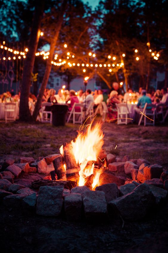 Bonfire in Forest Near Party – shared by Capital Romance
