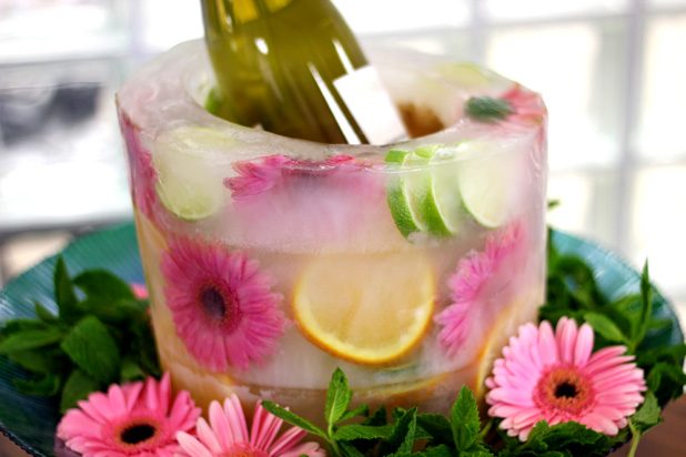 Frozen Fruit and Floral Ice Bucket – shared by eHow