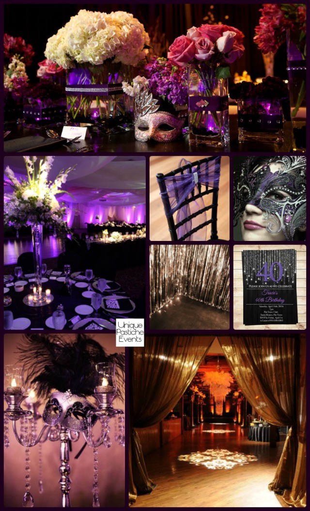 Moonlight Masquerade Ball in Black, Purple, and Silver