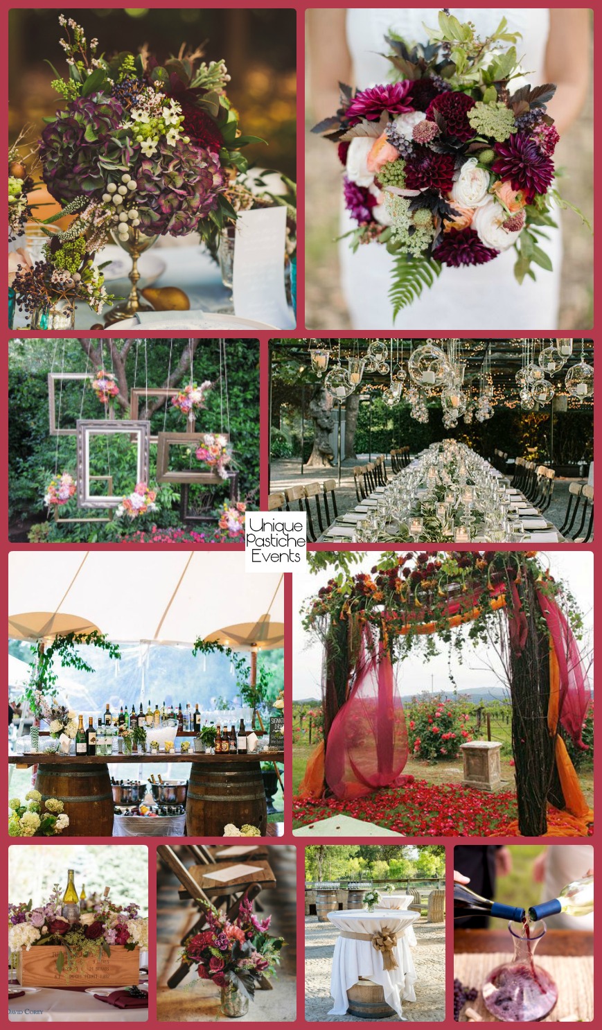 Vineyard Wedding in Shades of Plum