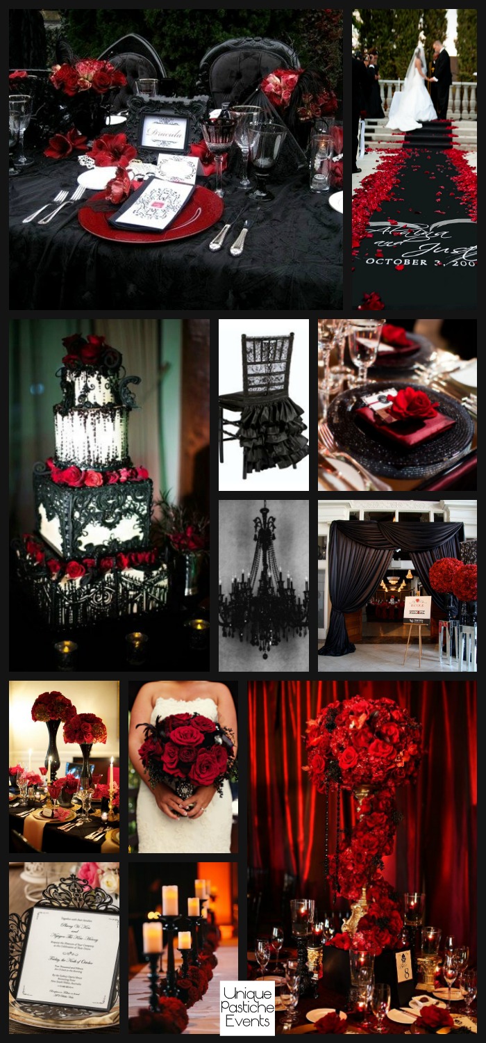 Glamorous Gothic Halloween Wedding in Black and Red #thisisUPevents