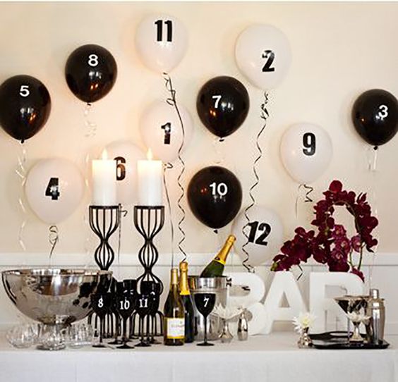 Black and White New Year’s Eve Bar – spotted on Pinterest