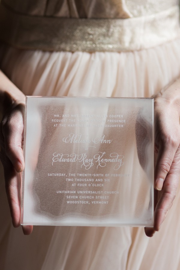 Etched Icicle Wedding Invitation – shared on Ruffled