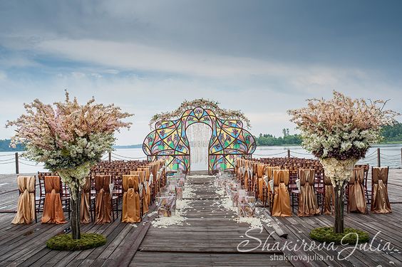 Colorful Stained Glass Wedding Altar – created and designed by Julia Shakirova