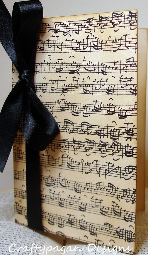 Sheet Music Notes Invitations with Black Accent Ribbon – created and sold by craftypagan on Etsy
