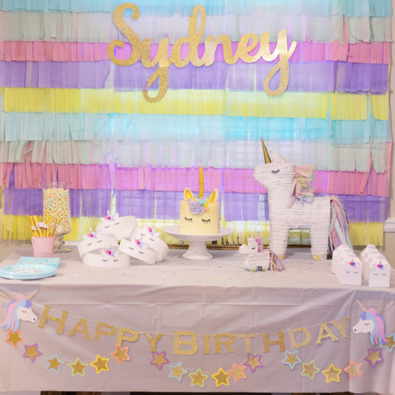 Gold Glitter Name Sign Display – created and sold by HoorayPartyCo