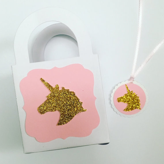 Gold Glitter Unicorn Favor Bags – created and sold by twinepaperscissors on Etsy
