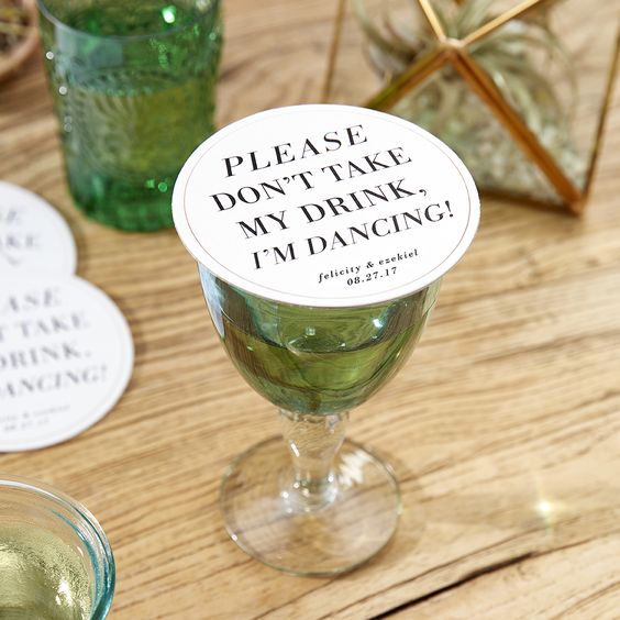 Please Don’t Take My Drink, I’m Dancing Custom Drink Coasters – available by Wedding Paper Divas