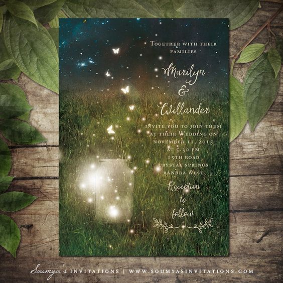 Enchanted Forest Firefly Invitation – available by Soumya_s Invitations