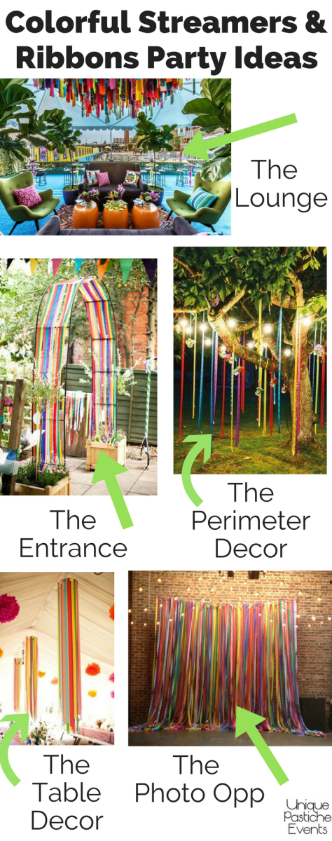 Colorful Streamers and Ribbons Party Ideas