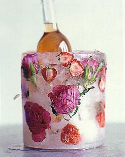 Wine Ice Bucket with Frozen Flowers – shared on Flickr