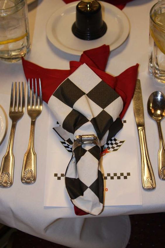 NASCAR Party Checker Flag Place Setting and Napkin – shared by Stacy T_s Fundraiser on Catch My Party