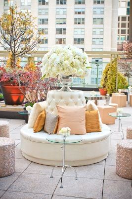 Blush Pink Sequin and White Reception Lounge Seating